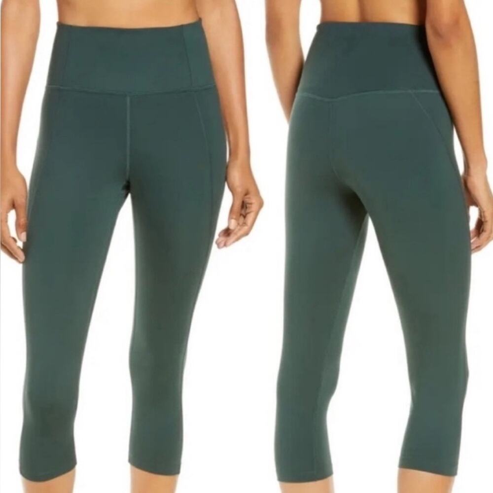 Girlfriend Collective Green Cropped Leggings Size XXS